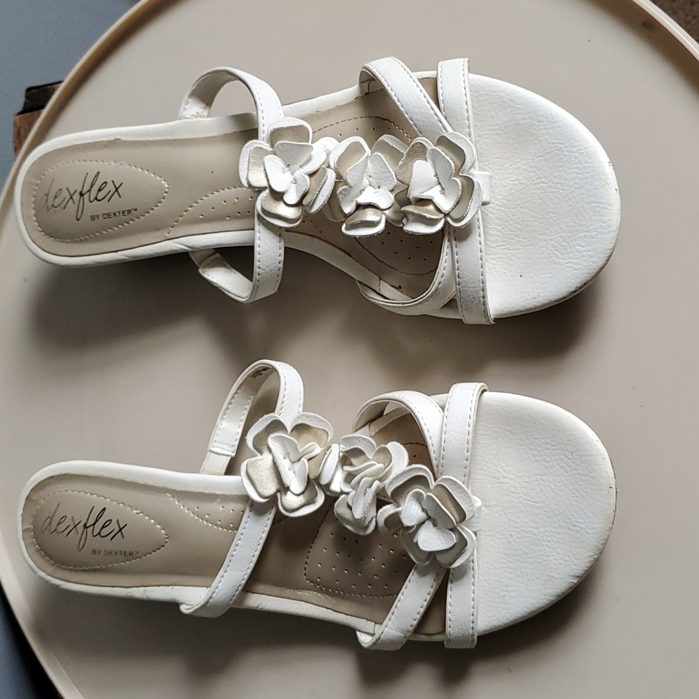 Dexter Dexflex, white, sandal/ flip-flops, dressy, casual, size 9 1/2